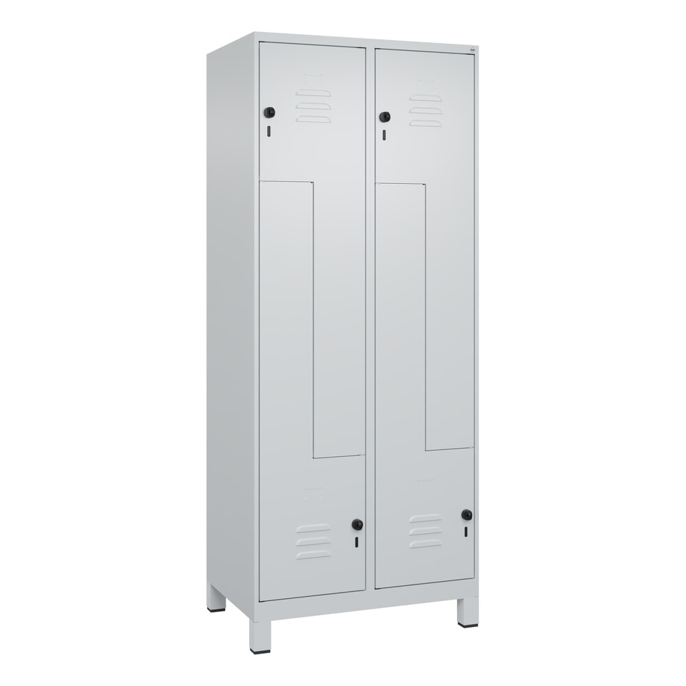 Produktabbildung Nr. 9: C+P Z-Spind Classic PLUS, Füsse, 4 Abteile, HxBxT 1.950 x 800 x 500 mm, lichtgrau, lichtgrau, für Vorhängeschloss