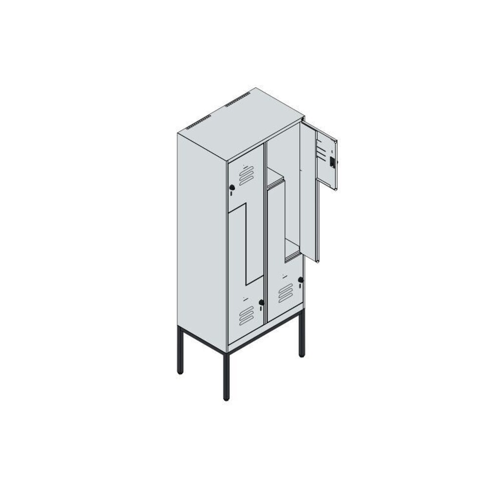 C+P Z-Spind Classic PLUS, Gestell, 4 Abteile, HxBxT 2.120 x 800 x 500 mm, lichtgrau, enzianblau, Zylinderschloss Produktabbildung Nr. 8: C+P Z-Spind Classic PLUS, Gestell, 4 Abteile, HxBxT 2.120 x 800 x 500 mm, lichtgrau, enzianblau, Zylinderschloss