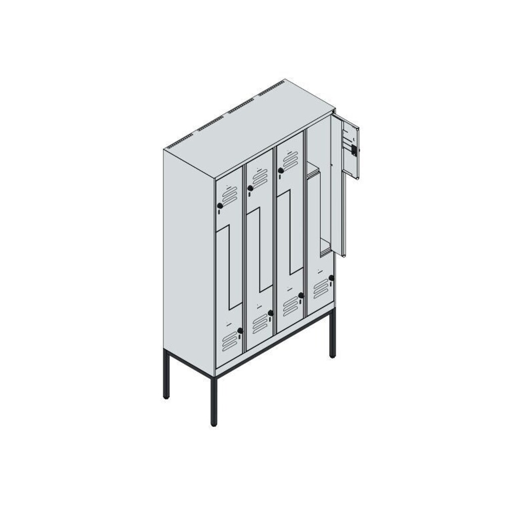C+P Z-Spind Classic PLUS, Gestell, 8 Abteile, HxBxT 2.120 x 1.200 x 500 mm, lichtgrau, enzianblau, für Vorhängeschloss N° de l'image du produit 7 : C+P Z-Spind Classic PLUS, Gestell, 8 Abteile, HxBxT 2.120 x 1.200 x 500 mm, lichtgrau, enzianblau, für Vorhängeschloss