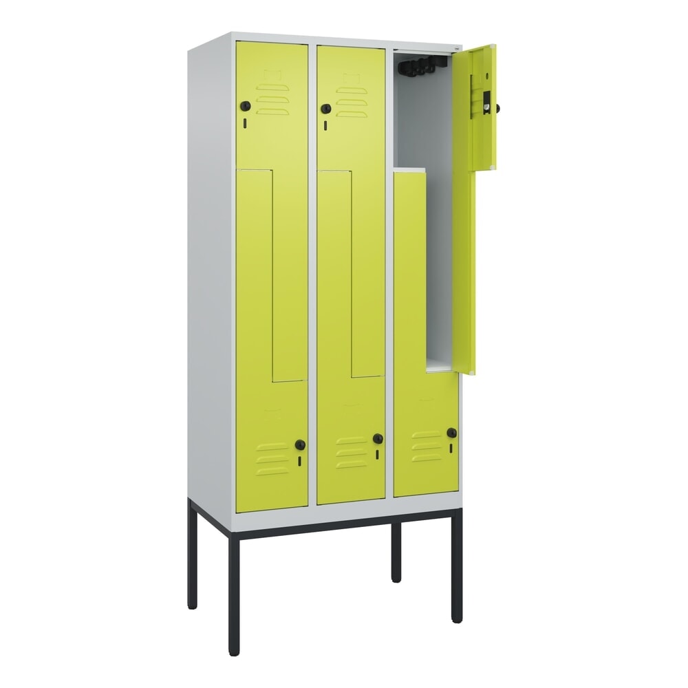 C+P Z-Spind Classic PLUS, Gestell, 6 Abteile, HxBxT 2.120 x 900 x 500 mm, lichtgrau, clowngrün, für Vorhängeschloss Produktabbildung: C+P Z-Spind Classic PLUS, Gestell, 6 Abteile, HxBxT 2.120 x 900 x 500 mm, lichtgrau, clowngrün, für Vorhängeschloss