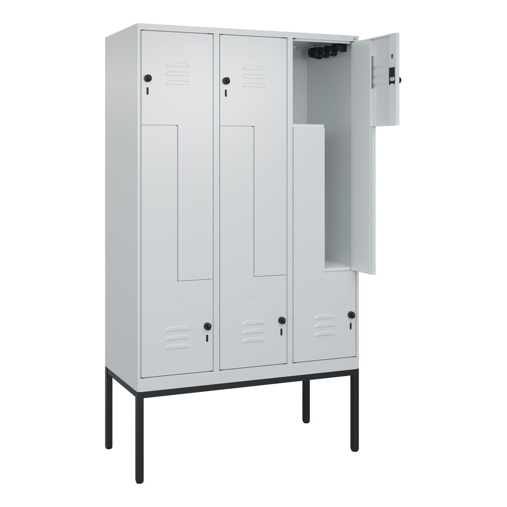 C+P Z-Spind Classic PLUS, Gestell, 6 Abteile, HxBxT 2.120 x 1.200 x 500 mm, lichtgrau, lichtgrau, für Vorhängeschloss N° de l'image du produit 1 : C+P Z-Spind Classic PLUS, Gestell, 6 Abteile, HxBxT 2.120 x 1.200 x 500 mm, lichtgrau, lichtgrau, für Vorhängeschloss