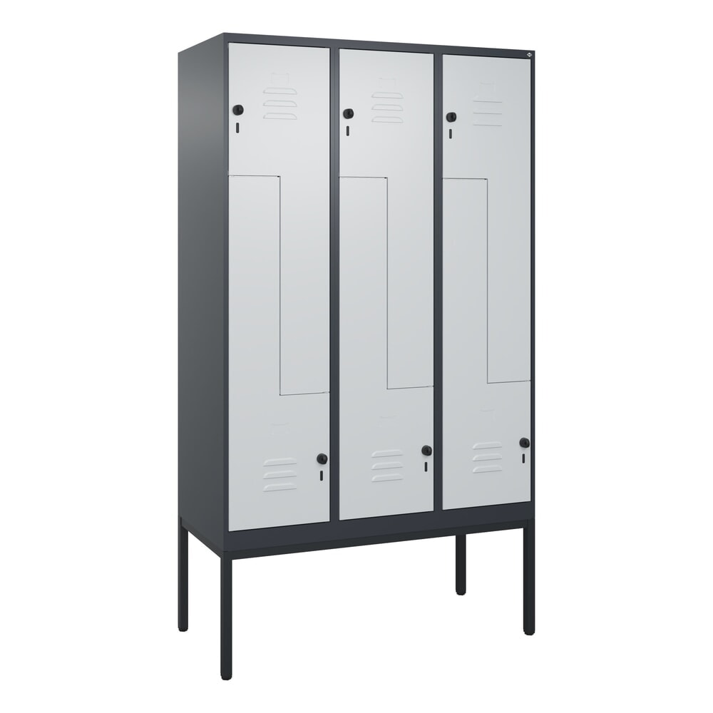 C+P Z-Spind Classic PLUS, Gestell, 6 Abteile, HxBxT 2.120 x 1.200 x 500 mm, anthrazitgrau, lichtgrau, für Vorhängeschloss N° de l'image du produit 9 : C+P Z-Spind Classic PLUS, Gestell, 6 Abteile, HxBxT 2.120 x 1.200 x 500 mm, anthrazitgrau, lichtgrau, für Vorhängeschloss