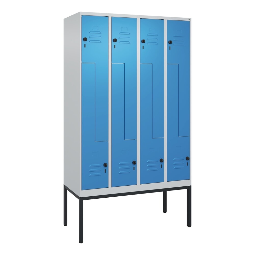 C+P Z-Spind Classic PLUS, Gestell, 8 Abteile, HxBxT 2.120 x 1.200 x 500 mm, lichtgrau, lichtblau, für Vorhängeschloss N° de l'image du produit 9 : C+P Z-Spind Classic PLUS, Gestell, 8 Abteile, HxBxT 2.120 x 1.200 x 500 mm, lichtgrau, lichtblau, für Vorhängeschloss