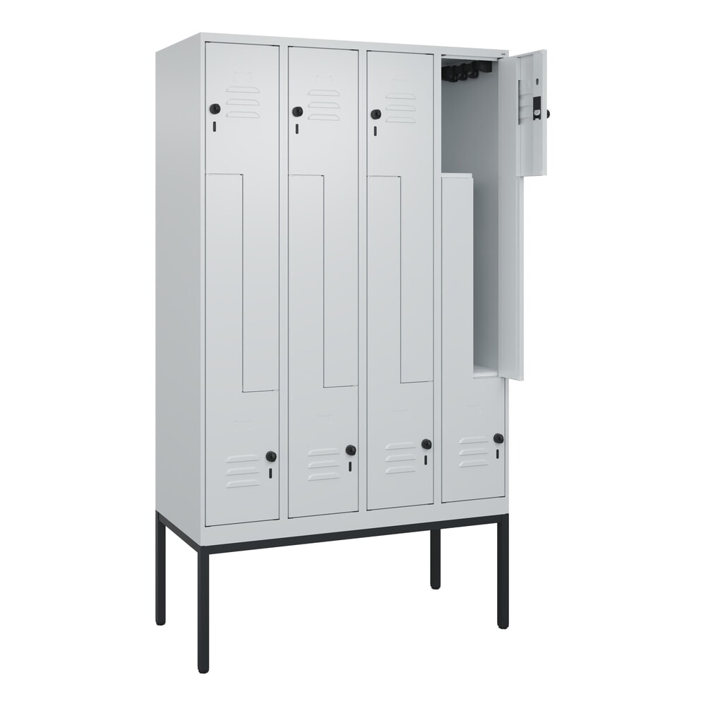 C+P Z-Spind Classic PLUS, Gestell, 8 Abteile, HxBxT 2.120 x 1.200 x 500 mm, lichtgrau, lichtgrau, für Vorhängeschloss Produktabbildung Nr. 1: C+P Z-Spind Classic PLUS, Gestell, 8 Abteile, HxBxT 2.120 x 1.200 x 500 mm, lichtgrau, lichtgrau, für Vorhängeschloss