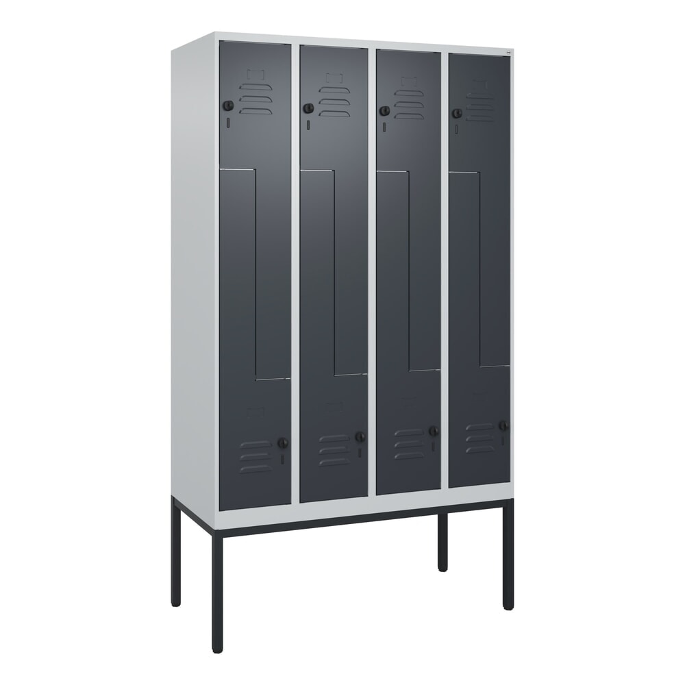 C+P Z-Spind Classic PLUS, Gestell, 8 Abteile, HxBxT 2.120 x 1.200 x 500 mm, lichtgrau, anthrazitgrau, für Vorhängeschloss N° de l'image du produit 9 : C+P Z-Spind Classic PLUS, Gestell, 8 Abteile, HxBxT 2.120 x 1.200 x 500 mm, lichtgrau, anthrazitgrau, für Vorhängeschloss