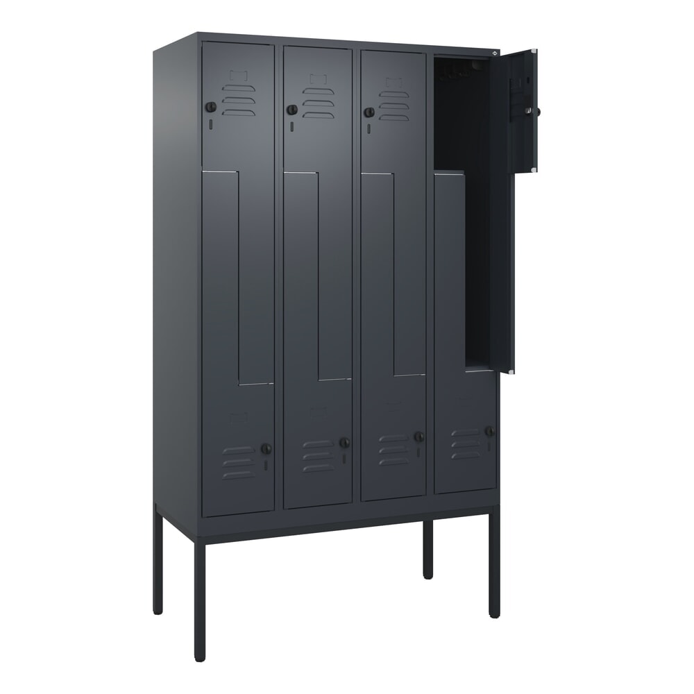 C+P Z-Spind Classic PLUS, Gestell, 8 Abteile, HxBxT 2.120 x 1.200 x 500 mm, anthrazitgrau, anthrazitgrau, für Vorhängeschloss N° de l'image du produit 1 : C+P Z-Spind Classic PLUS, Gestell, 8 Abteile, HxBxT 2.120 x 1.200 x 500 mm, anthrazitgrau, anthrazitgrau, für Vorhängeschloss