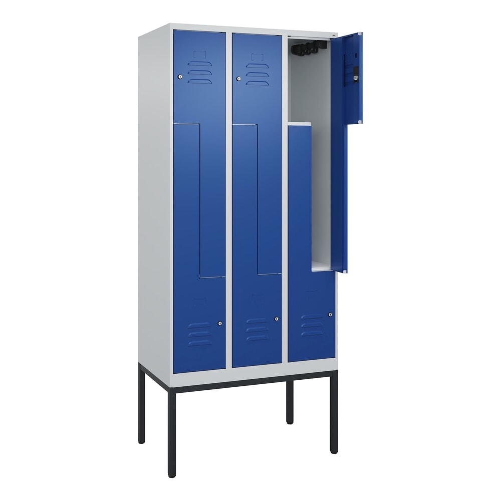 C+P Z-Spind Classic PLUS, Gestell, 6 Abteile, HxBxT 2.120 x 900 x 500 mm, lichtgrau, enzianblau, Zylinderschloss Produktabbildung: C+P Z-Spind Classic PLUS, Gestell, 6 Abteile, HxBxT 2.120 x 900 x 500 mm, lichtgrau, enzianblau, Zylinderschloss