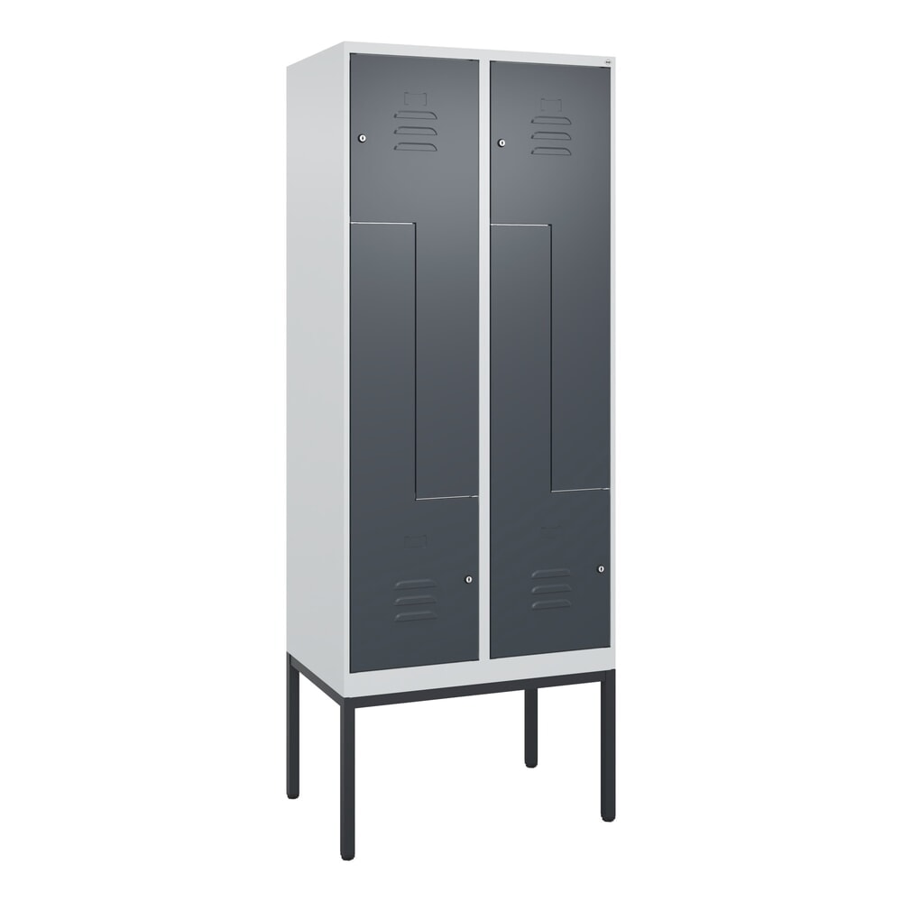 C+P Z-Spind Classic PLUS, Gestell, 4 Abteile, HxBxT 2.120 x 800 x 500 mm, lichtgrau, anthrazitgrau, Zylinderschloss Produktabbildung Nr. 9: C+P Z-Spind Classic PLUS, Gestell, 4 Abteile, HxBxT 2.120 x 800 x 500 mm, lichtgrau, anthrazitgrau, Zylinderschloss