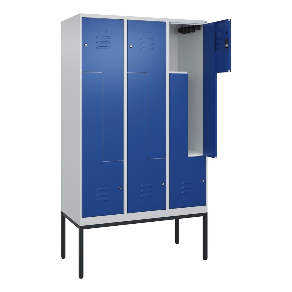 C+P Z-Spind Classic PLUS, Gestell, 6 Abteile, HxBxT 2.120 x 1.200 x 500 mm, lichtgrau, enzianblau, Zylinderschloss N° de l'image du produit 1 : C+P Z-Spind Classic PLUS, Gestell, 6 Abteile, HxBxT 2.120 x 1.200 x 500 mm, lichtgrau, enzianblau, Zylinderschloss