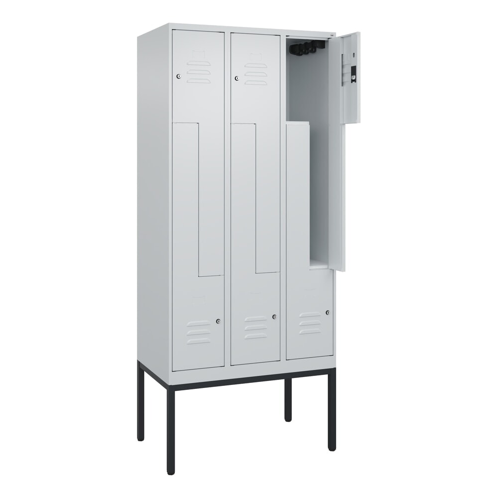 C+P Z-Spind Classic PLUS, Gestell, 6 Abteile, HxBxT 2.120 x 900 x 500 mm, lichtgrau, lichtgrau, Zylinderschloss Produktabbildung: C+P Z-Spind Classic PLUS, Gestell, 6 Abteile, HxBxT 2.120 x 900 x 500 mm, lichtgrau, lichtgrau, Zylinderschloss