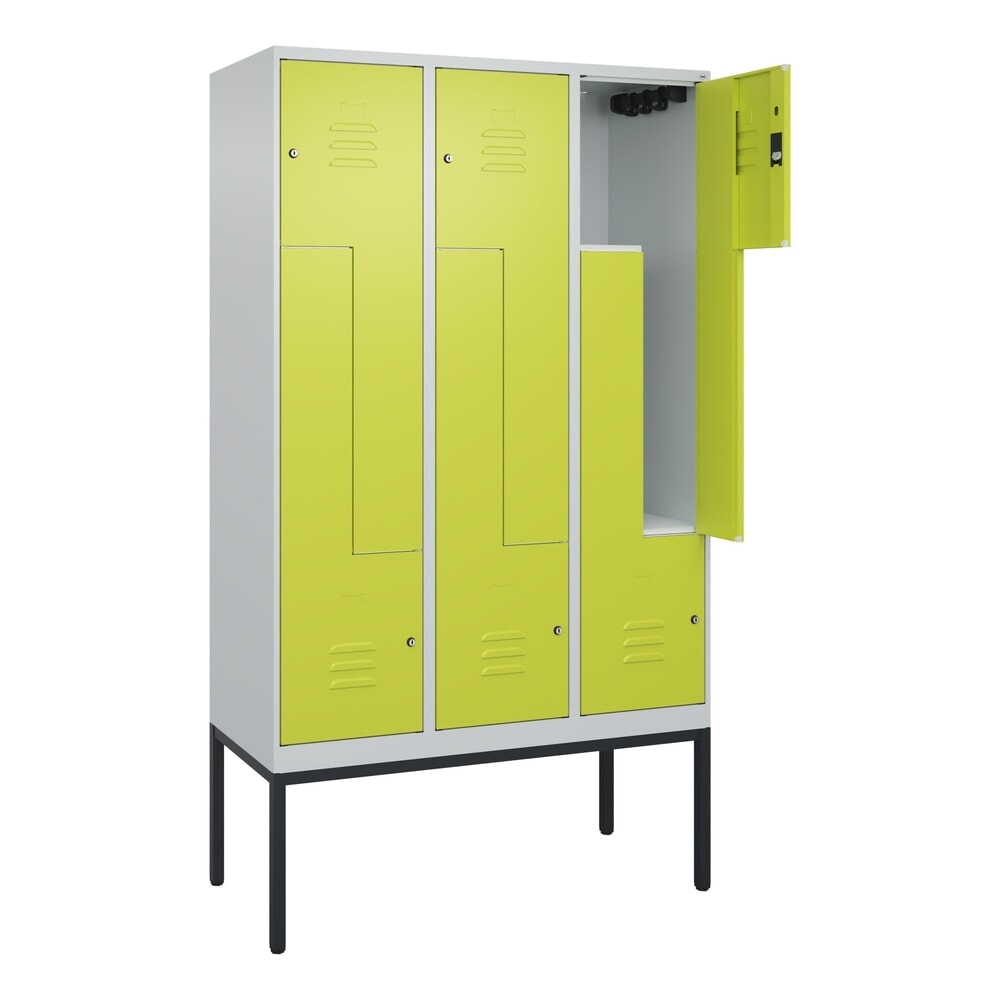 C+P Z-Spind Classic PLUS, Gestell, 6 Abteile, HxBxT 2.120 x 1.200 x 500 mm, lichtgrau, clowngrün, Zylinderschloss N° de l'image du produit 1 : C+P Z-Spind Classic PLUS, Gestell, 6 Abteile, HxBxT 2.120 x 1.200 x 500 mm, lichtgrau, clowngrün, Zylinderschloss