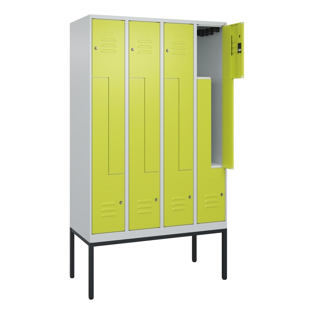 C+P Z-Spind Classic PLUS, Gestell, 8 Abteile, HxBxT 2.120 x 1.200 x 500 mm, lichtgrau, clowngrün, Zylinderschloss N° de l'image du produit 1 : C+P Z-Spind Classic PLUS, Gestell, 8 Abteile, HxBxT 2.120 x 1.200 x 500 mm, lichtgrau, clowngrün, Zylinderschloss