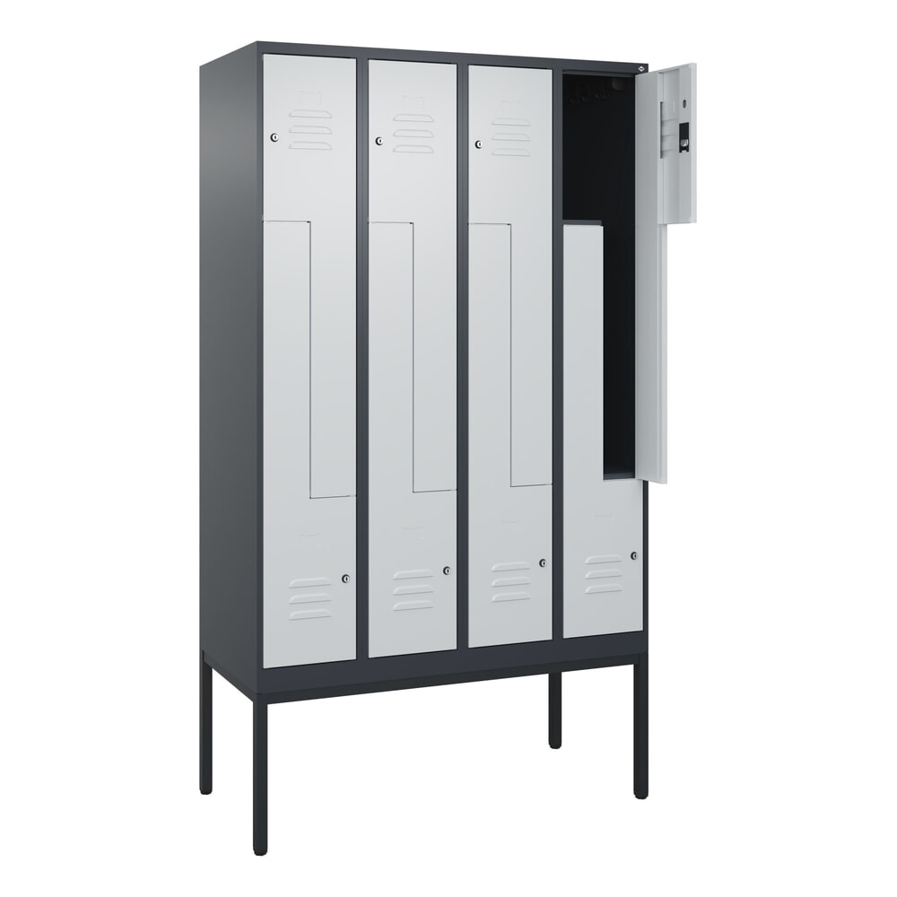 C+P Z-Spind Classic PLUS, Gestell, 8 Abteile, HxBxT 2.120 x 1.200 x 500 mm, anthrazitgrau, lichtgrau, Zylinderschloss Produktabbildung Nr. 1: C+P Z-Spind Classic PLUS, Gestell, 8 Abteile, HxBxT 2.120 x 1.200 x 500 mm, anthrazitgrau, lichtgrau, Zylinderschloss