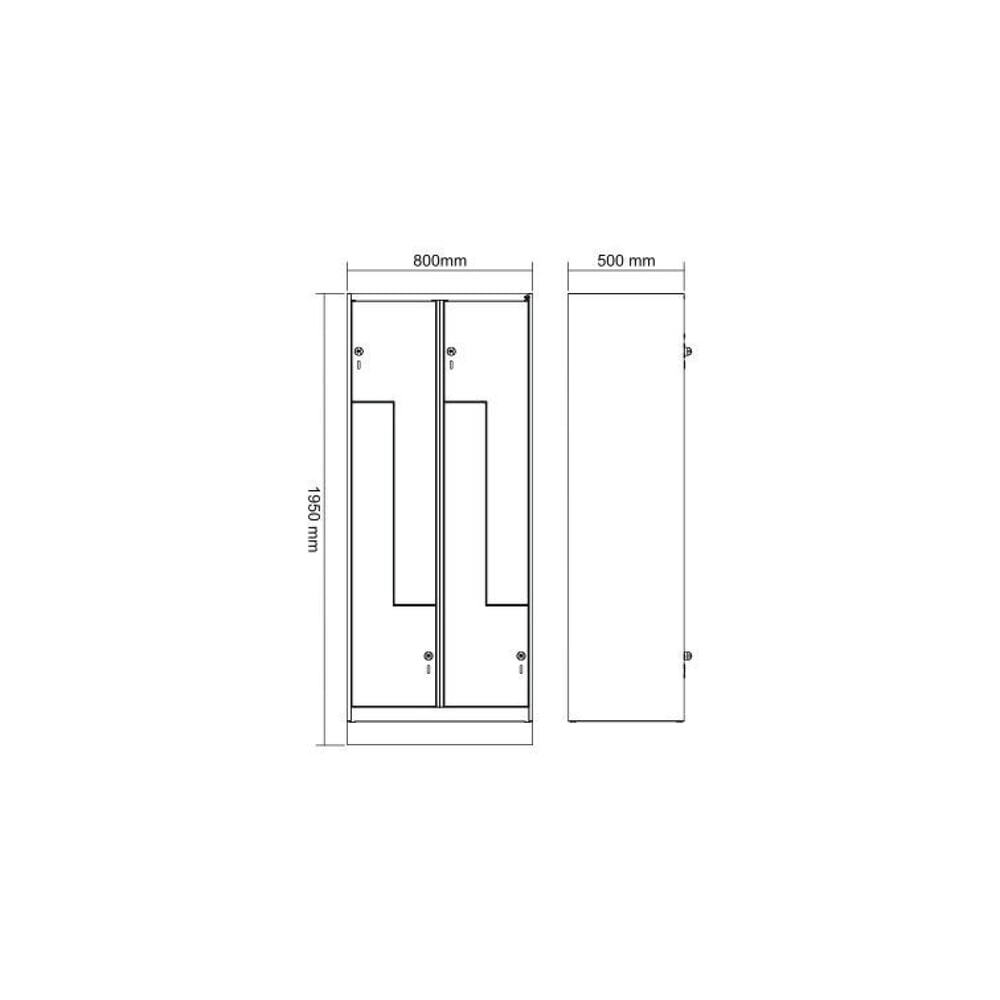 N° de l'image du produit 8 : C+P Z-Spind Classic PLUS, Sockel, 4 Abteile, HxBxT 1.950 x 800 x 500 mm, lichtgrau, lichtgrau, für Vorhängeschloss