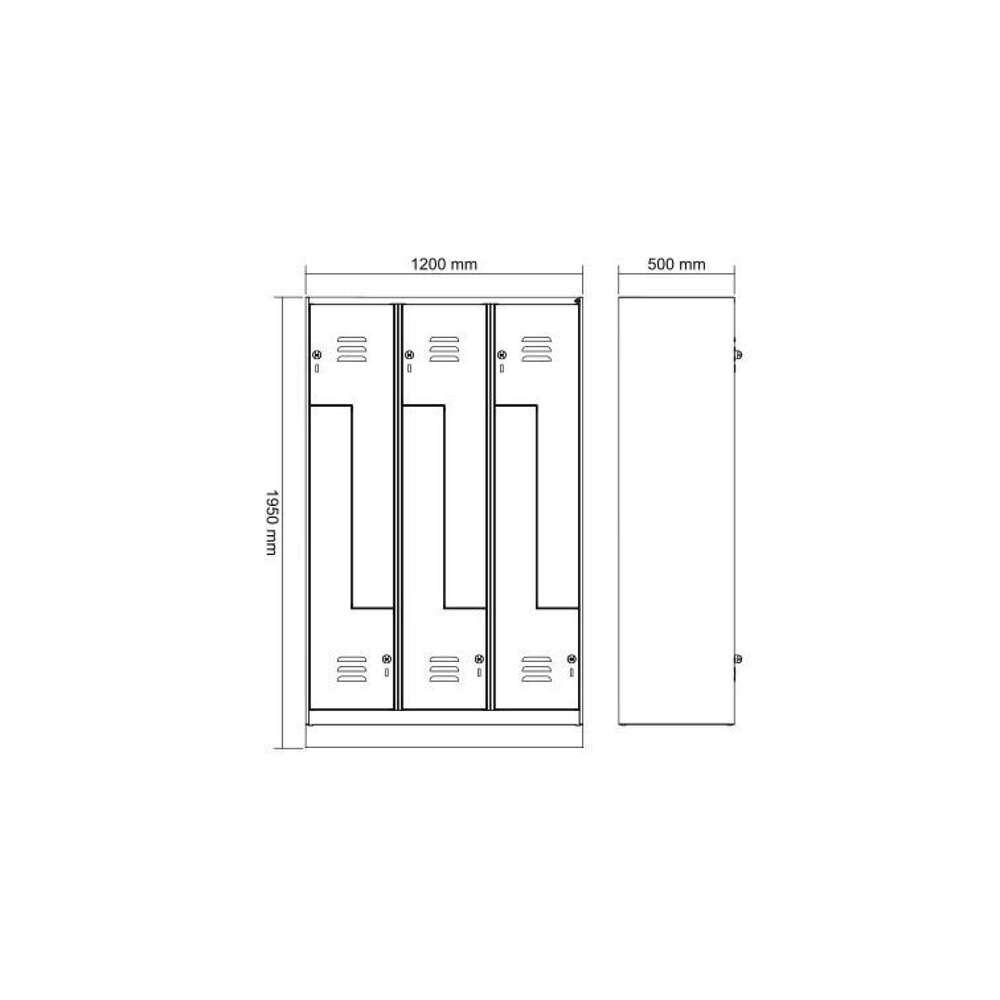 N° de l'image du produit 8 : C+P Z-Spind Classic PLUS, Sockel, 6 Abteile, HxBxT 1.950 x 1.200 x 500 mm, lichtgrau, anthrazitgrau, für Vorhängeschloss