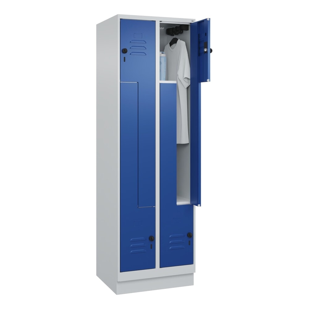 C+P Z-Spind Classic PLUS, Sockel, 4 Abteile, HxBxT 1.950 x 600 x 500 mm, lichtgrau, enzianblau, für Vorhängeschloss Produktabbildung Nr. 10: C+P Z-Spind Classic PLUS, Sockel, 4 Abteile, HxBxT 1.950 x 600 x 500 mm, lichtgrau, enzianblau, für Vorhängeschloss