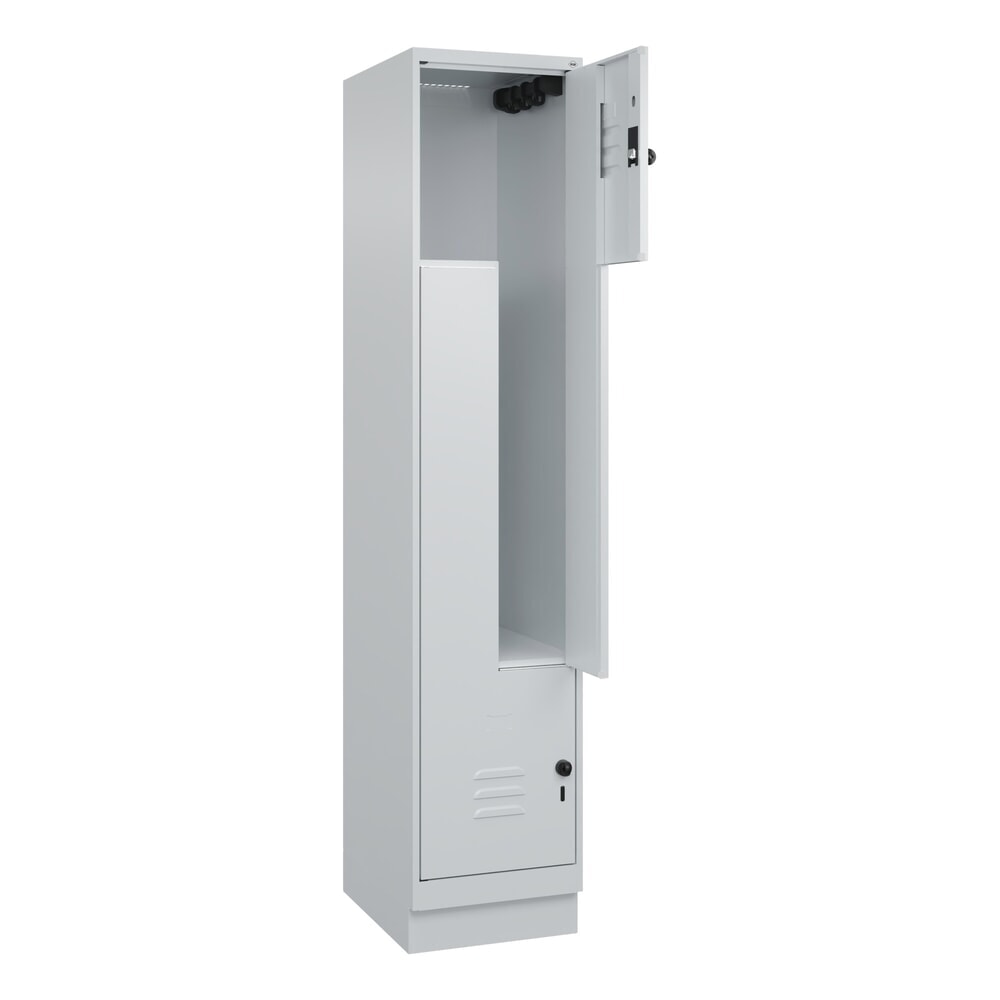 C+P Z-Spind Classic PLUS, Sockel, 2 Abteile, HxBxT 1.950 x 400 x 500 mm, lichtgrau, lichtgrau, für Vorhängeschloss Illustration du produit: C+P Z-Spind Classic PLUS, Sockel, 2 Abteile, HxBxT 1.950 x 400 x 500 mm, lichtgrau, lichtgrau, für Vorhängeschloss