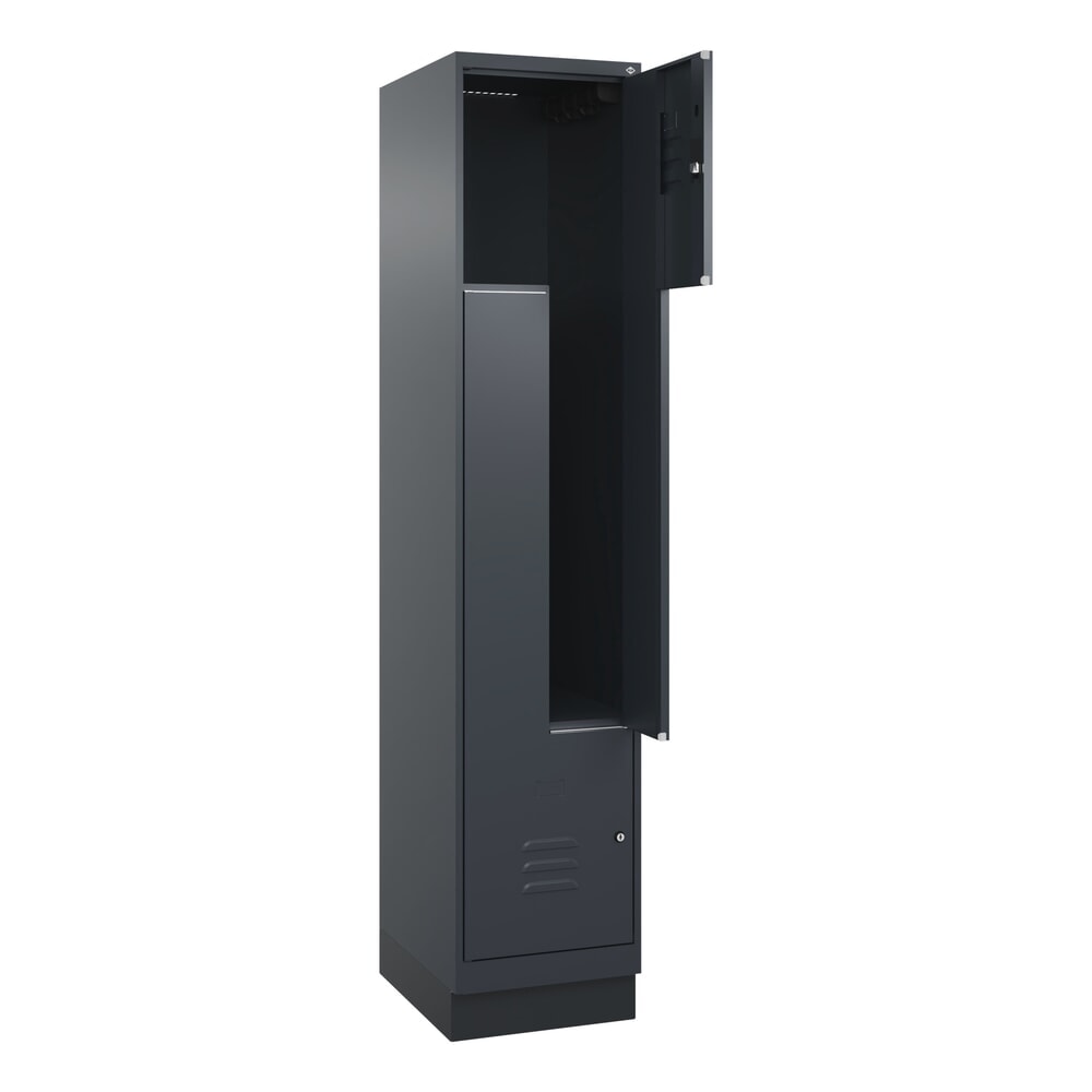 C+P Z-Spind Classic PLUS, Sockel, 2 Abteile, HxBxT 1.950 x 400 x 500 mm, anthrazitgrau, anthrazitgrau, Zylinderschloss Produktabbildung: C+P Z-Spind Classic PLUS, Sockel, 2 Abteile, HxBxT 1.950 x 400 x 500 mm, anthrazitgrau, anthrazitgrau, Zylinderschloss