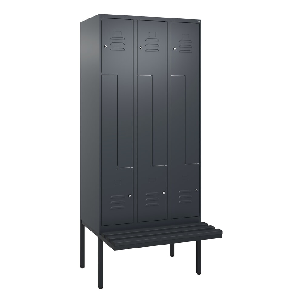 C+P Z-Spind Classic PLUS, 6 Abteile, HxBxT 2.120 x 900 x 815 mm, Zylinderschloss, auskragende Bank aus Kunststoff, anthrazitgrau, anthrazitgrau N° de l'image du produit 9 : C+P Z-Spind Classic PLUS, 6 Abteile, HxBxT 2.120 x 900 x 815 mm, Zylinderschloss, auskragende Bank aus Kunststoff, anthrazitgrau, anthrazitgrau