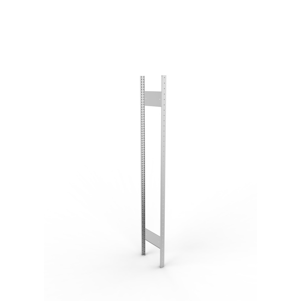 Illustration du produit: Cadre à montants pour rayonnage à tablettes META, clinché, 1 espace intermédiaire, H x l 2 000 x 300 mm, galvanisé