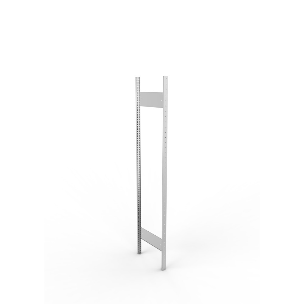 Illustration du produit: Cadre à montants pour rayonnage à tablettes META, clinché, 1 espace intermédiaire, H x l 2 000 x 400 mm, galvanisé