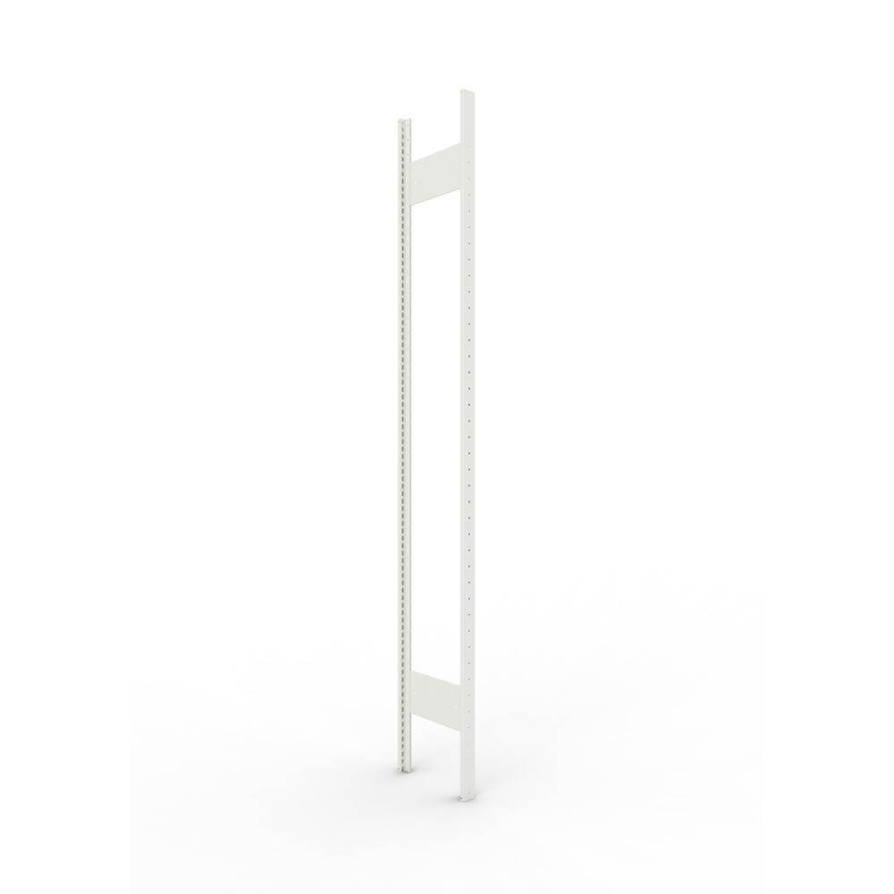 Illustration du produit: Cadre à montants pour rayonnage à tablettes META, clinché, 1 espace intermédiaire, H x l 2 200 x 300 mm, RAL 7035 gris clair