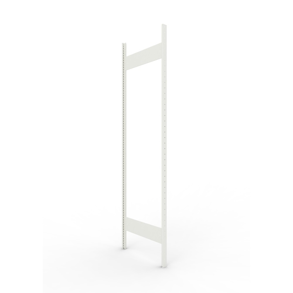 Illustration du produit: Cadre à montants pour rayonnage à tablettes META, clinché, 1 espace intermédiaire, H x l 2 200 x 600 mm, RAL 7035 gris clair