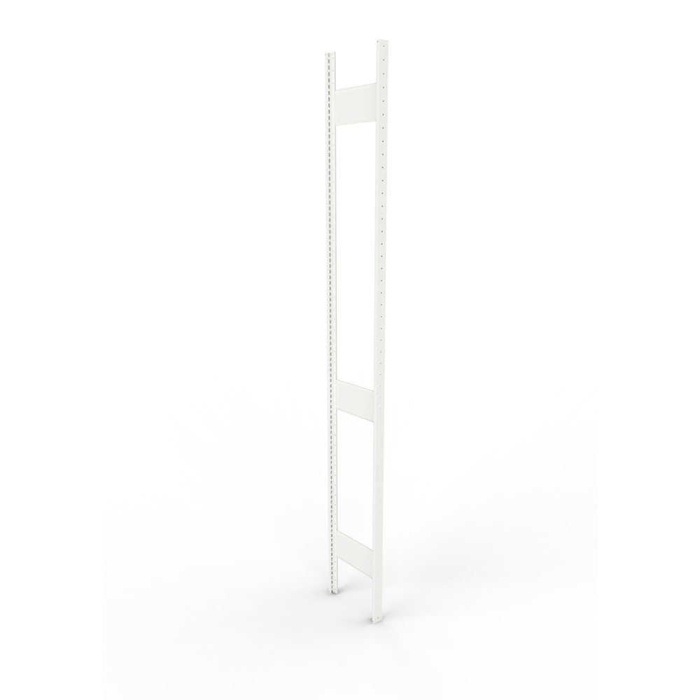 Illustration du produit: Cadre à montants pour rayonnage à tablettes META, clinché, 2 espaces intermédiaires, H x l 2 500 x 300 mm, RAL 7035 gris clair