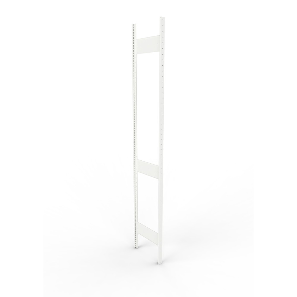 Illustration du produit: Cadre à montants pour rayonnage à tablettes META, clinché, 2 espaces intermédiaires, H x l 2 500 x 400 mm, RAL 7035 gris clair