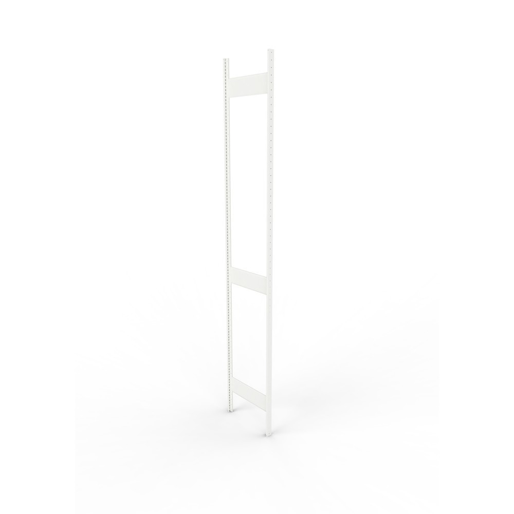 Illustration du produit: Cadre à montants pour rayonnage à tablettes META, clinché, 2 espaces intermédiaires, H x l 3 000 x 500 mm, RAL 7035 gris clair