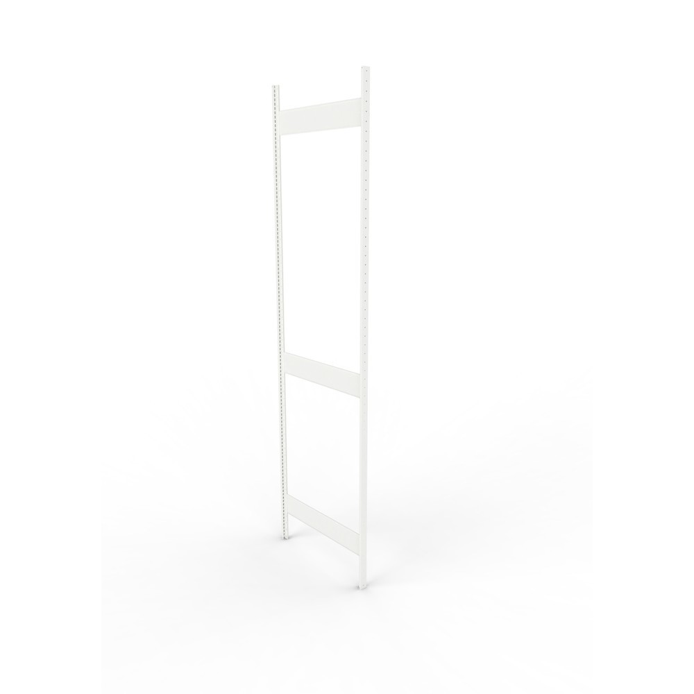 Illustration du produit: Cadre à montants pour rayonnage à tablettes META, clinché, 2 espaces intermédiaires, H x l 3 000 x 800 mm, RAL 7035 gris clair
