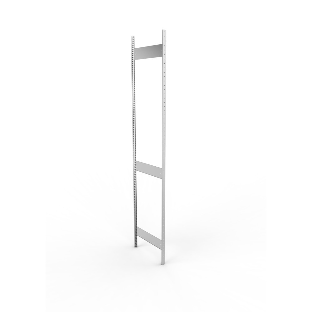 Illustration du produit: Cadre à montants pour rayonnage à tablettes META, clinché, 2 espaces intermédiaires, H x l 3 000 x 600 mm, galvanisé