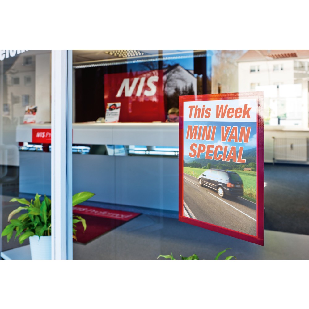 Produktabbildung Nr. 6: Cadre d’information DURABLE DURAFRAME®, autocollant, DIN A4, rouge