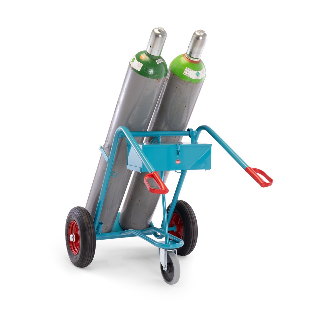 Produktabbildung Nr. 5: Caisse à outils pour diable pour bouteilles en acier Ameise® 2 bouteilles, vide, couvercle verrouillable, HxlxP 155 x 460 x 210 mm