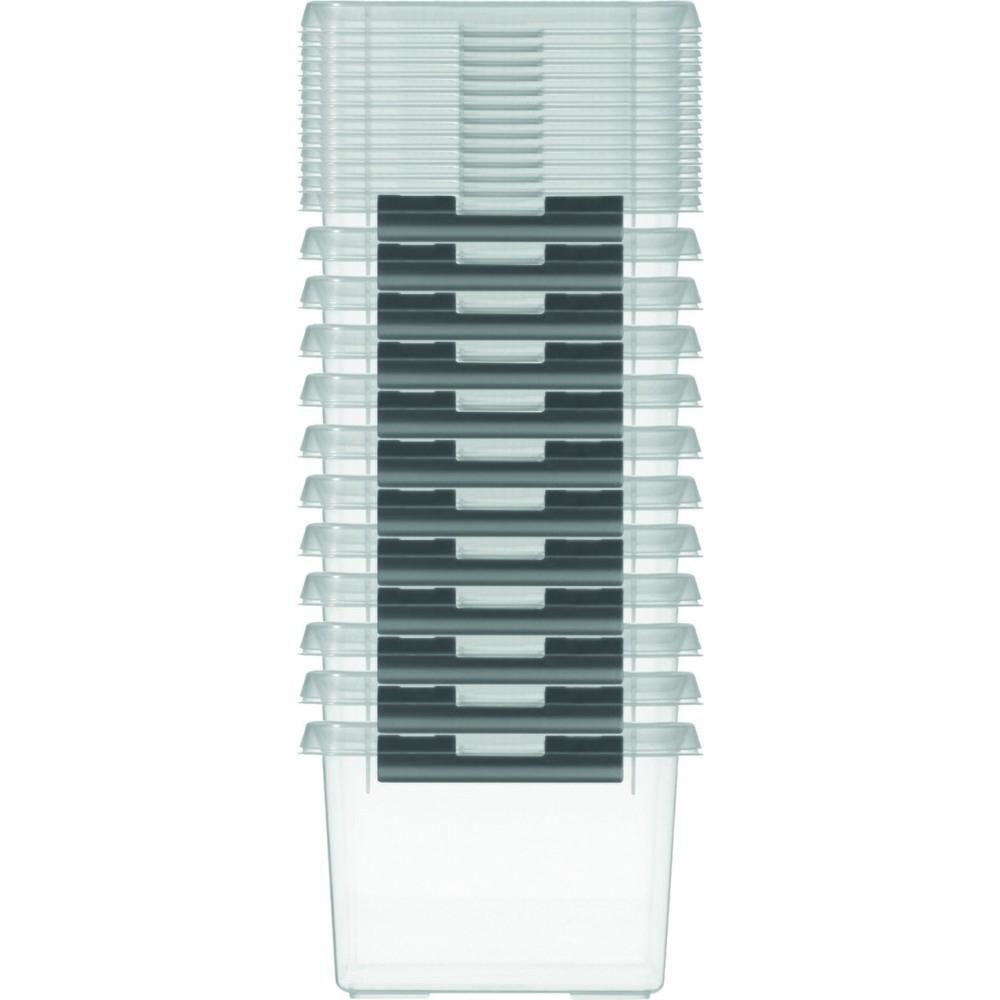 Produktabbildung Nr. 2: Caisse de rangement helit « the q-line », avec couvercle, 0,8 litres, transparente