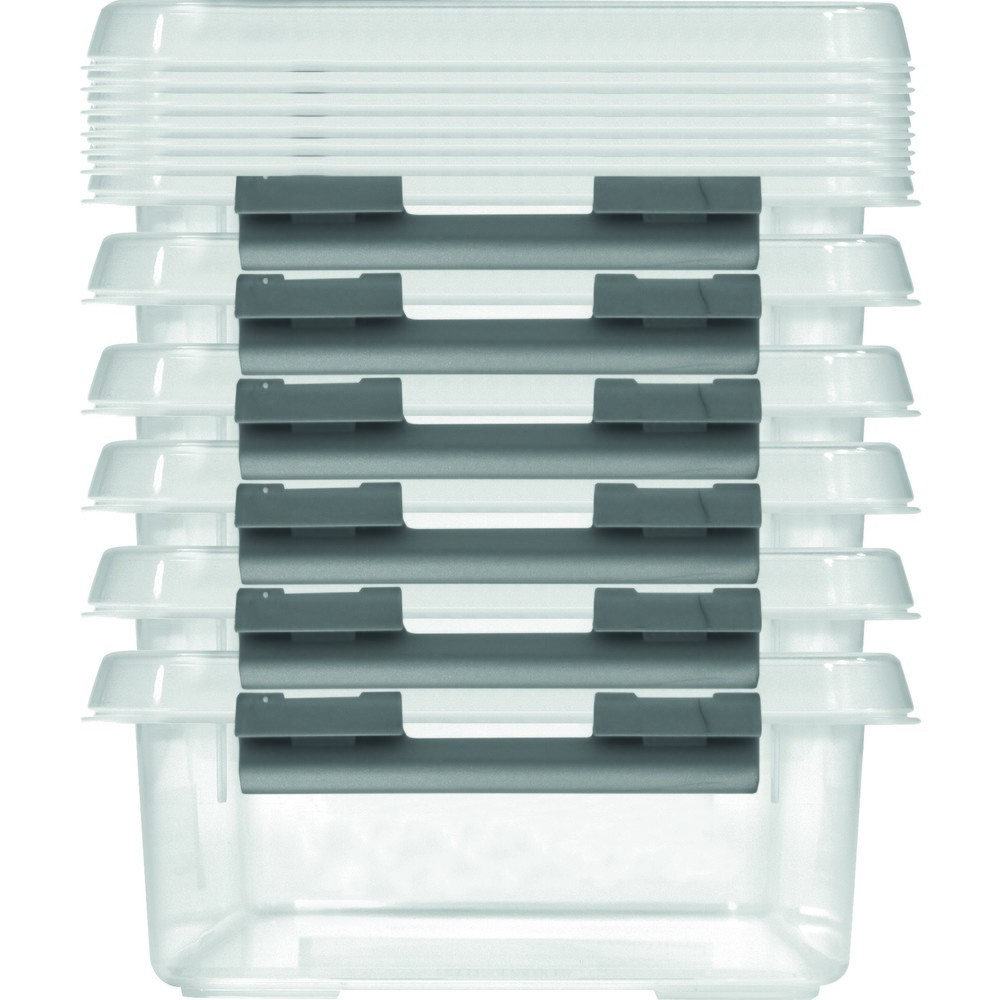 N° de l'image du produit 2 : Caisse de rangement helit « the q-line », avec couvercle, 1 litres, transparente
