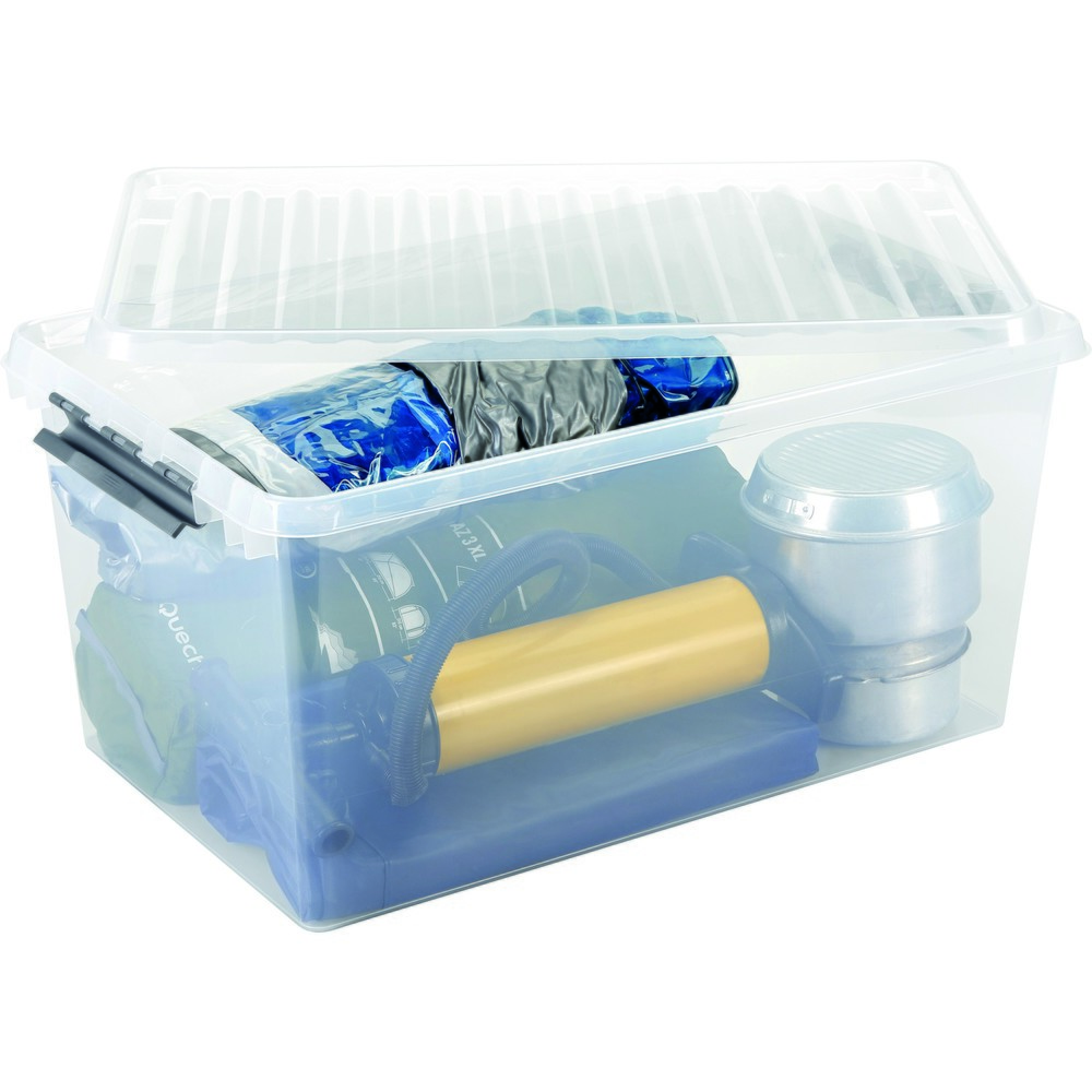 Produktabbildung Nr. 2: Caisse de rangement helit « the q-line », avec couvercle, 120 litres, transparente