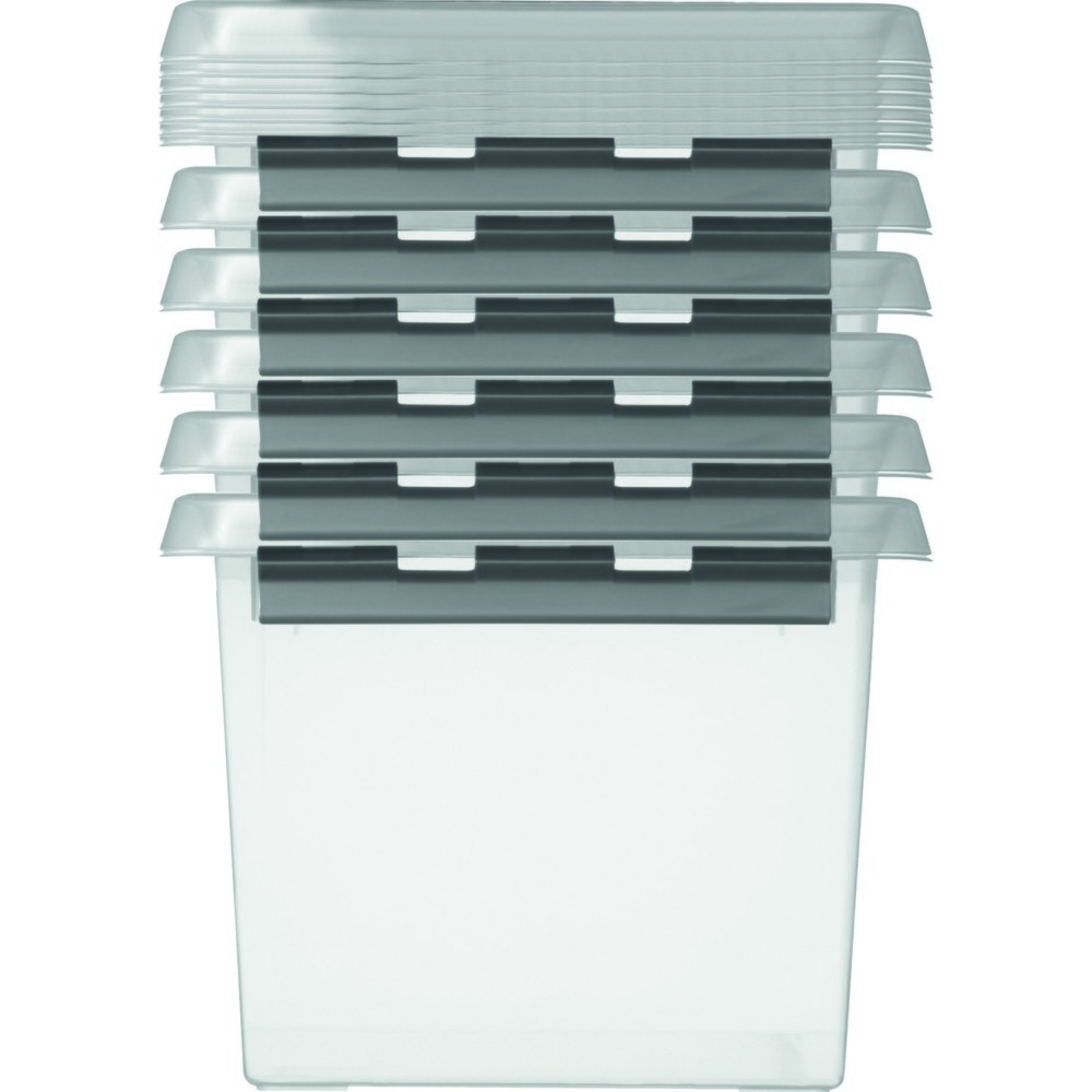 Produktabbildung Nr. 2: Caisse de rangement helit « the q-line », avec couvercle et poignée, 22 litres, transparente