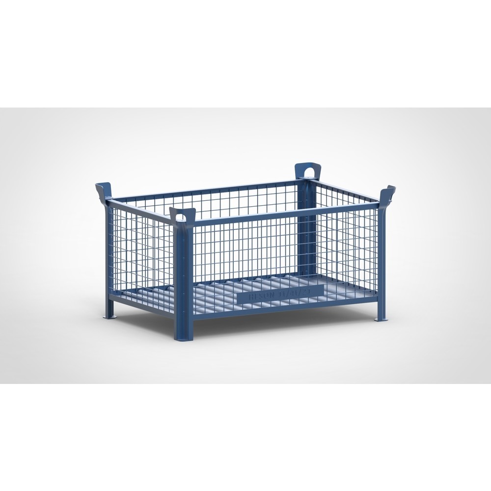 Illustration du produit: Caisse grillagée HESON®, parois fixes, peinte, H x l x P 600 x 1 200 x 800 mm, bleu gentiane