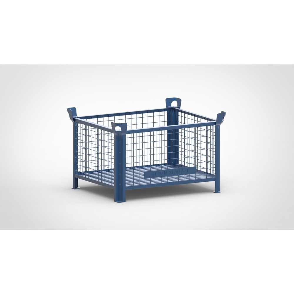 Illustration du produit: Caisse grillagée HESON®, parois fixes, peinte, H x l x P 600 x 1 000 x 800 mm, bleu gentiane