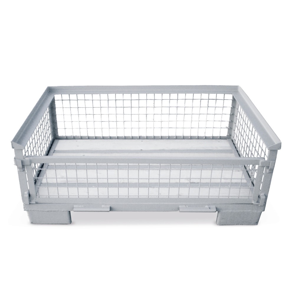 Illustration du produit: Caisse grillagée industrielle, paroi longitudinale entièrement rabattable, hauteur 500 mm