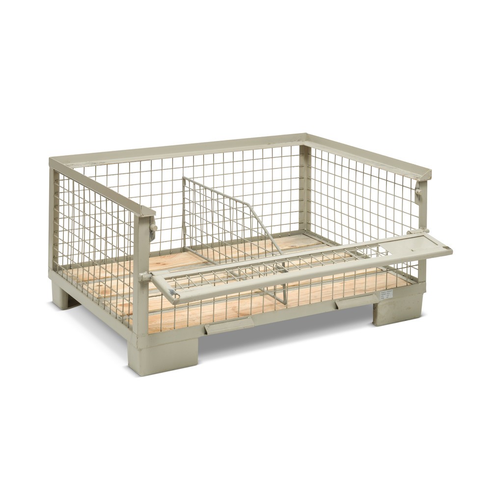 Produktabbildung Nr. 2: Caisse grillagée industrielle, paroi longitudinale semi-rabattable, hauteur 570 mm