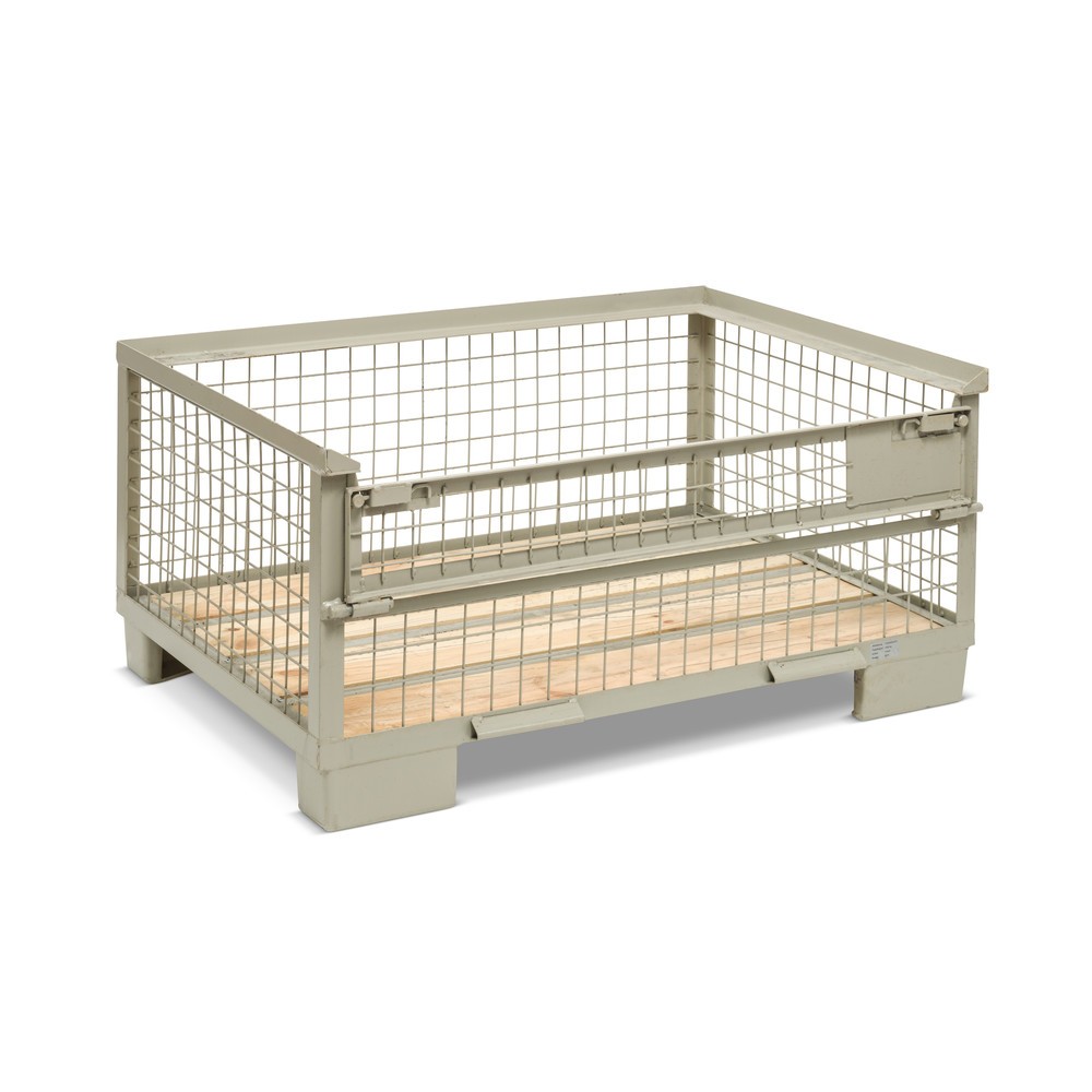 Produktabbildung Nr. 3: Caisse grillagée industrielle, paroi longitudinale semi-rabattable, hauteur 570 mm