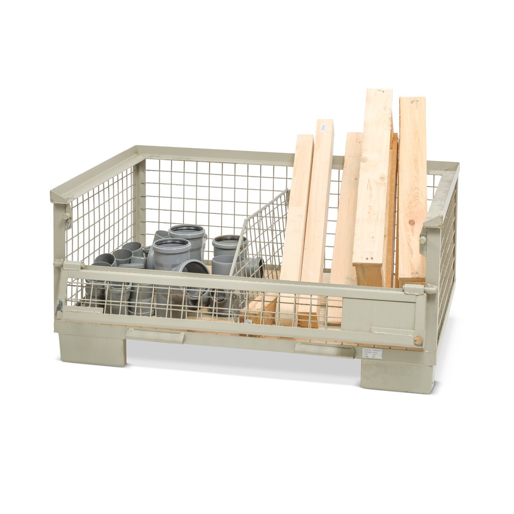 Produktabbildung Nr. 8: Caisse grillagée industrielle, paroi longitudinale semi-rabattable, hauteur 570 mm