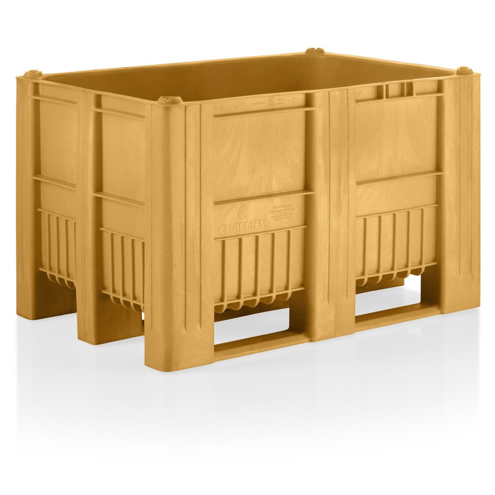 Illustration du produit: Caisse-palette CRAEMER, 1 200 x 800 x 760 mm, 3 patins, jaune