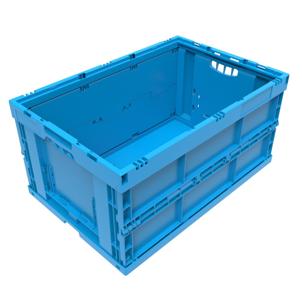 Illustration du produit: Caisse pliante norme Europe Premium, 59 litres, bleu