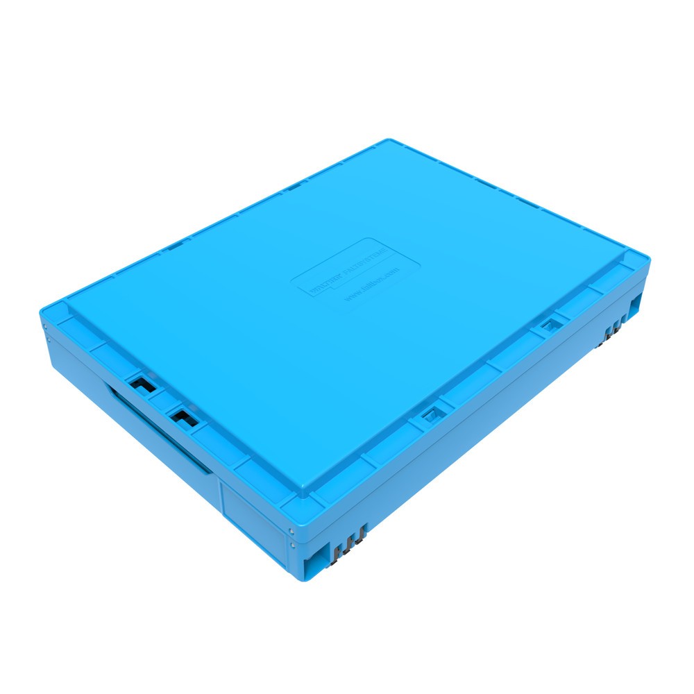 Produktabbildung Nr. 2: Caisse pliante norme Europe Premium, avec couvercle à charnières, 21 litres, bleu