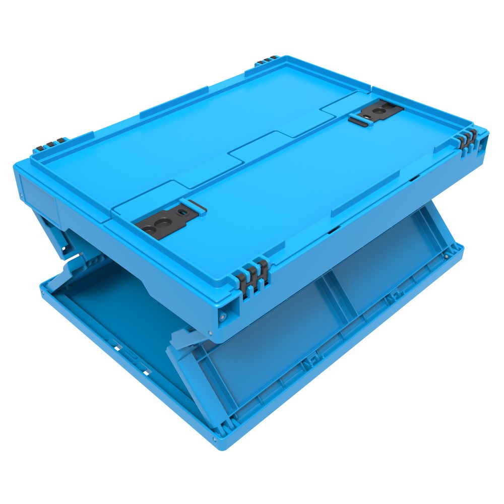 Produktabbildung Nr. 4: Caisse pliante norme Europe Premium, avec couvercle à charnières, 21 litres, bleu