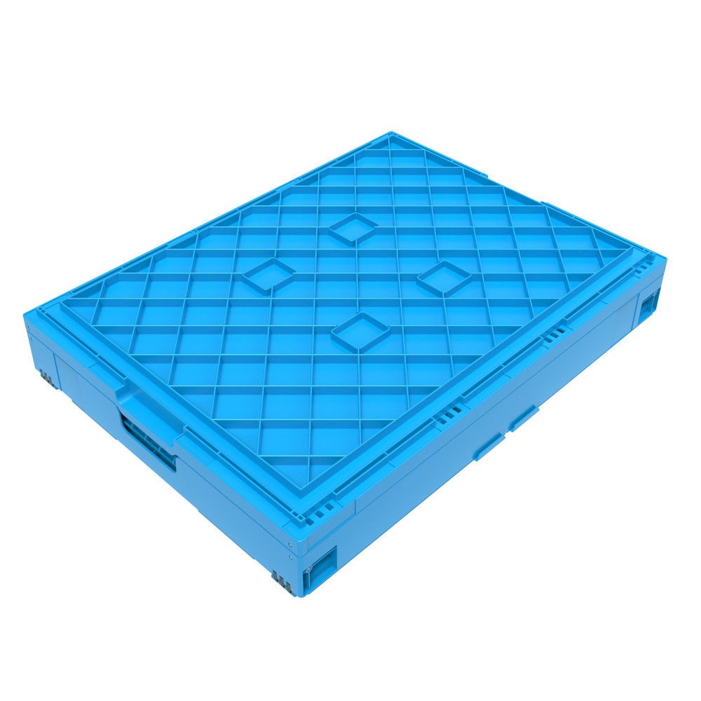 Produktabbildung Nr. 2: Caisse pliante norme Europe Premium, avec couvercle à charnières, 165 litres, bleu