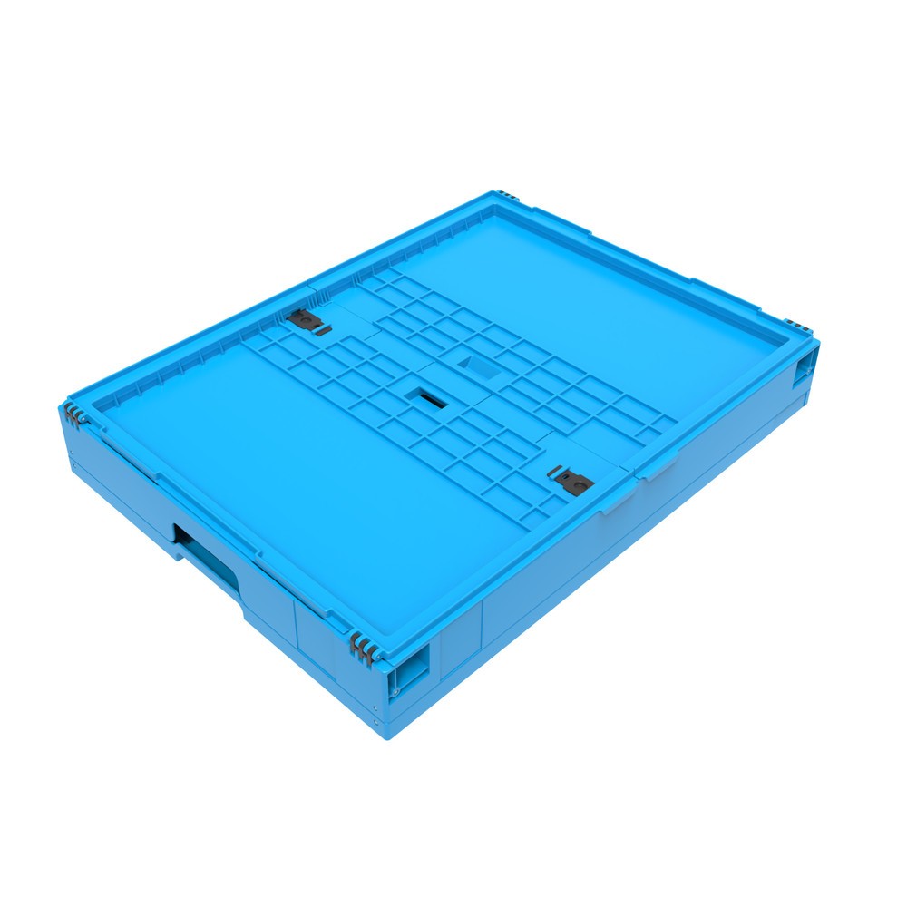 Produktabbildung Nr. 3: Caisse pliante norme Europe Premium, avec couvercle à charnières, 165 litres, bleu